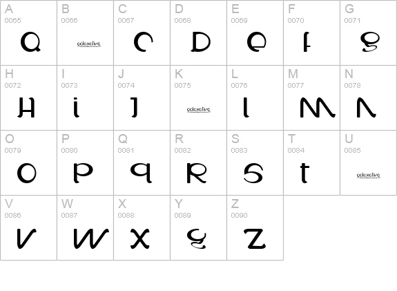 Galaxative uppercase A-Z preview