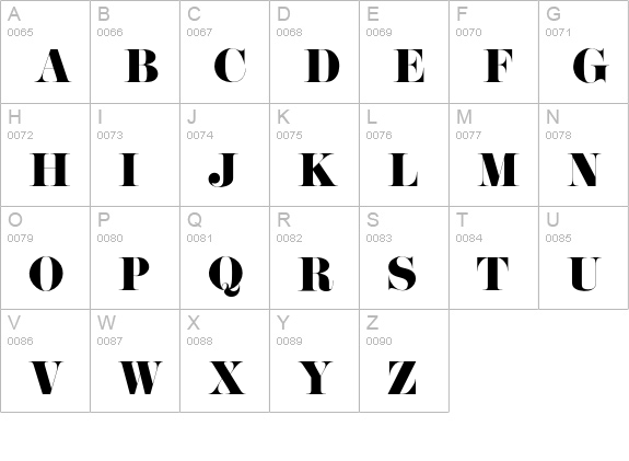 Galeere uppercase A-Z preview