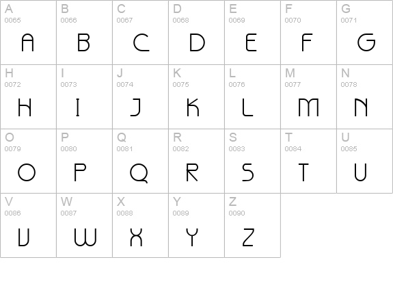 Galexica Plain uppercase A-Z preview