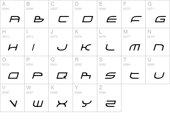 GalgaBold Italic uppercase A-Z preview