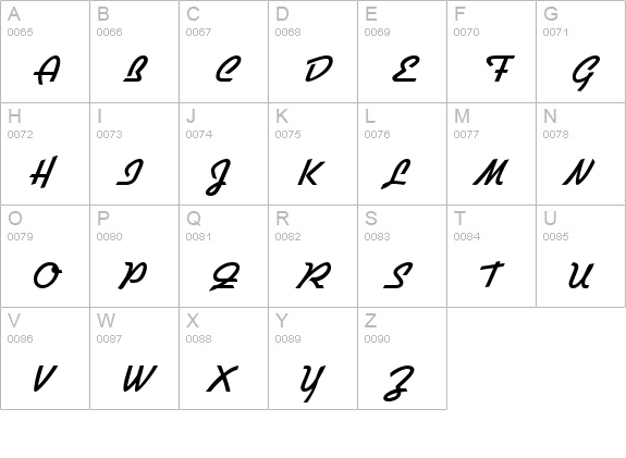 Gallante Regular uppercase A-Z preview