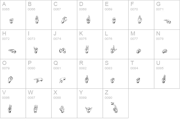 Gallaudet Regular uppercase A-Z preview