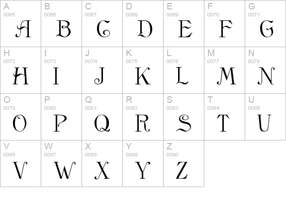 Galleon uppercase A-Z preview