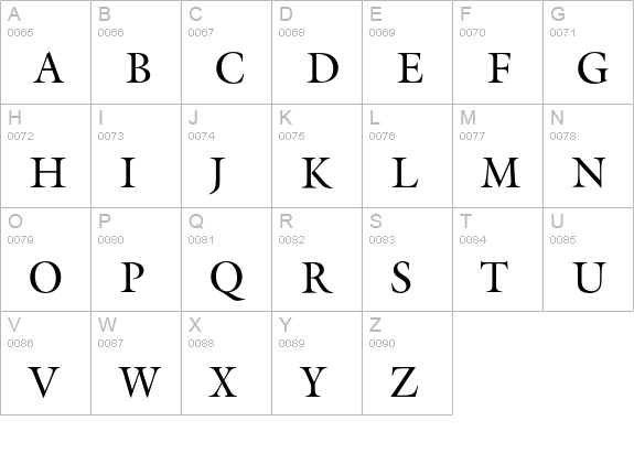 GalliardEF-Roman uppercase A-Z preview