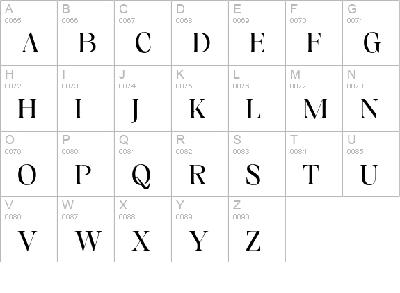 Gamilia uppercase A-Z preview
