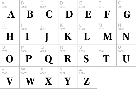 GammaBold uppercase A-Z preview