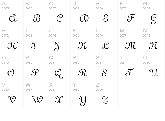 Gando BT uppercase A-Z preview