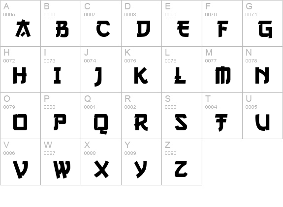 Gang of Three uppercase A-Z preview