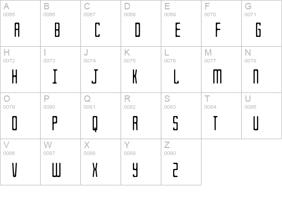 Gangly uppercase A-Z preview