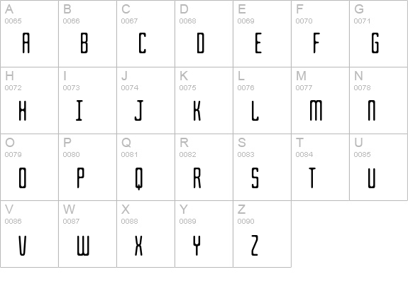 Gangly-Regular uppercase A-Z preview
