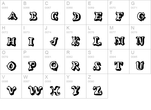 GanglyDisplayCaps Bold uppercase A-Z preview