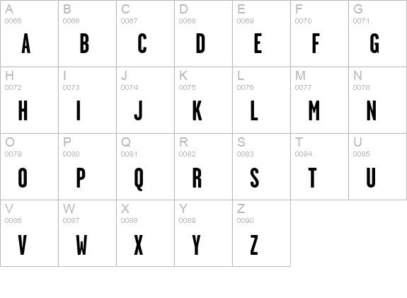 GarageGothicBold uppercase A-Z preview