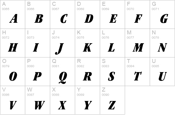 Garamond* Condensed Ultra Italic uppercase A-Z preview