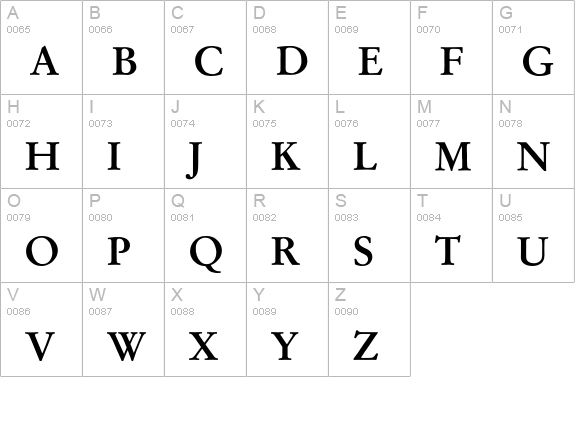 Garamond* Expert Bold OsF uppercase A-Z preview