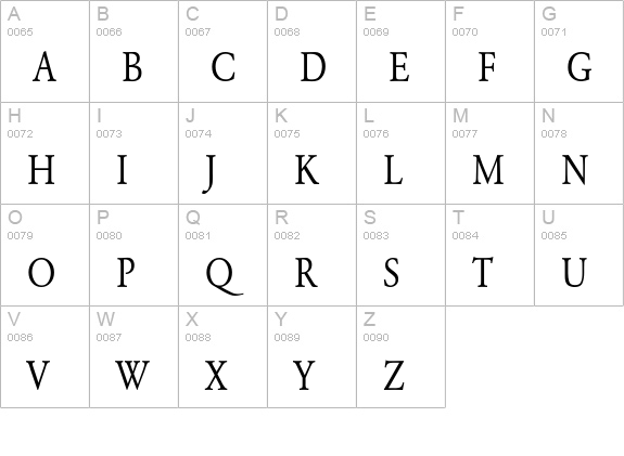 Garamond-Normal Thin uppercase A-Z preview