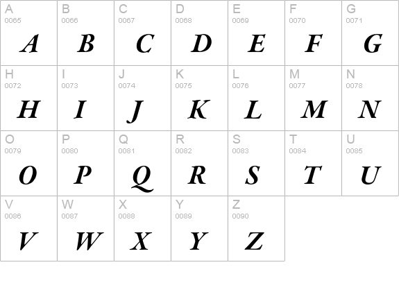 Garamond Premier Pro Bold Italic uppercase A-Z preview