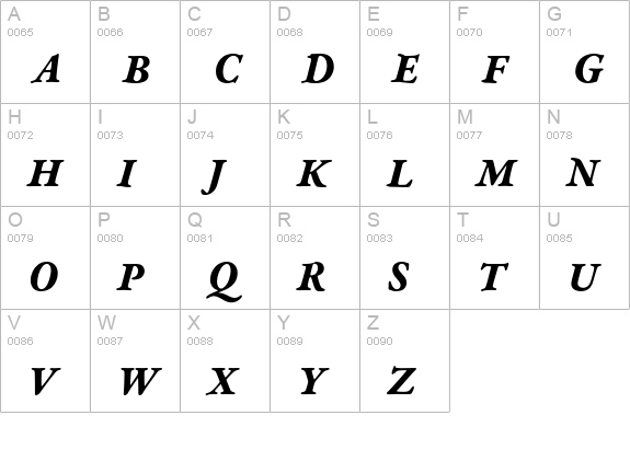Garamond Premier Pro Bold Italic Caption uppercase A-Z preview