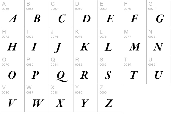 Garamond Premier Pro Bold Italic Subhead uppercase A-Z preview