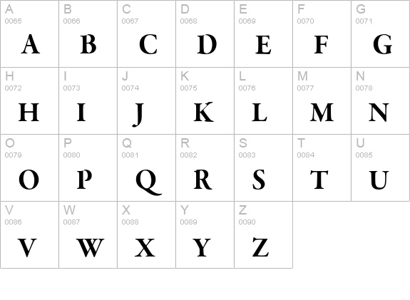 Garamond Premier Pro Bold Subhead uppercase A-Z preview