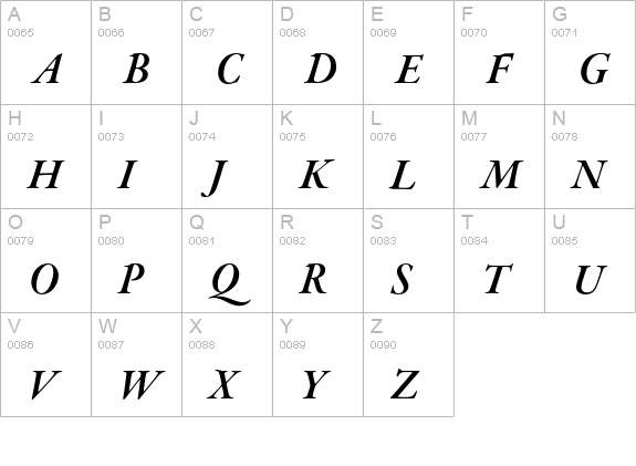 Garamond Premier Pro Semibold Italic Subhead uppercase A-Z preview