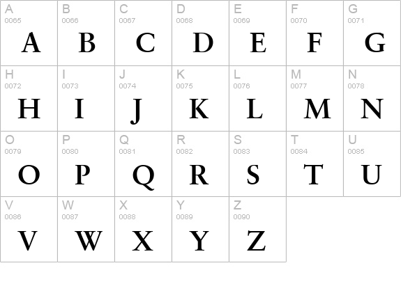 Garamond Retrospective OS SSi Bold uppercase A-Z preview
