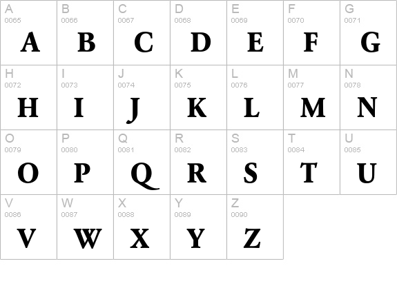 Garamond ExpBQ BoldOsF uppercase A-Z preview