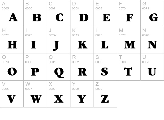 GaramondEF-Ultra uppercase A-Z preview