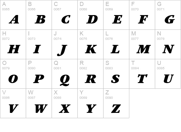 GaramondEF-UltraItalic uppercase A-Z preview