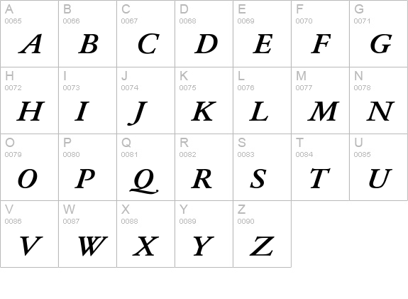 GaramondMediu 4 uppercase A-Z preview