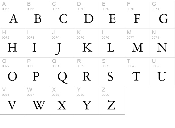 Garamont AMSTERDAM Expert Regular  uppercase A-Z preview