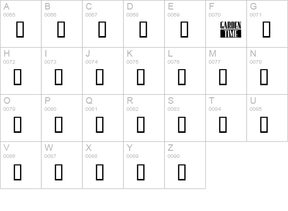 Garden Time uppercase A-Z preview
