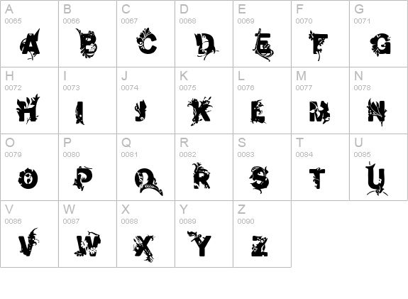 GardenFull uppercase A-Z preview