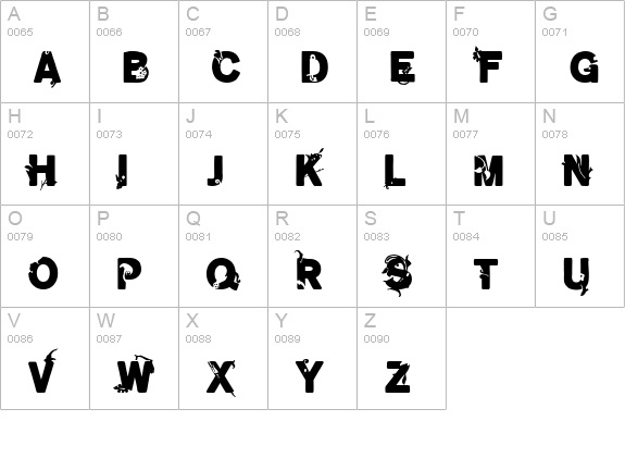 GardenOneThird uppercase A-Z preview