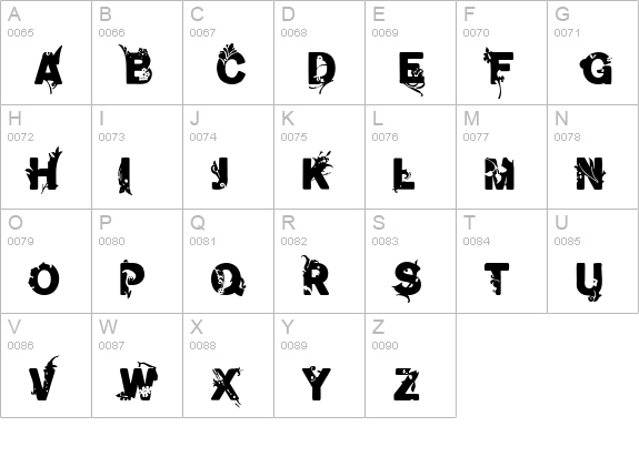 GardenTwoThirds uppercase A-Z preview
