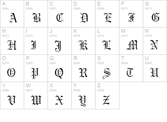 Gargoyle SSi uppercase A-Z preview