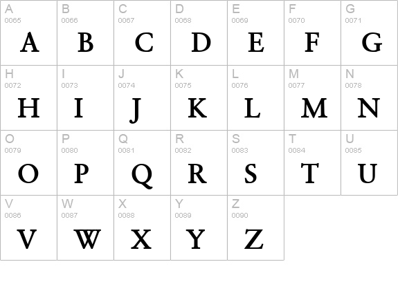 Garrick Bold uppercase A-Z preview