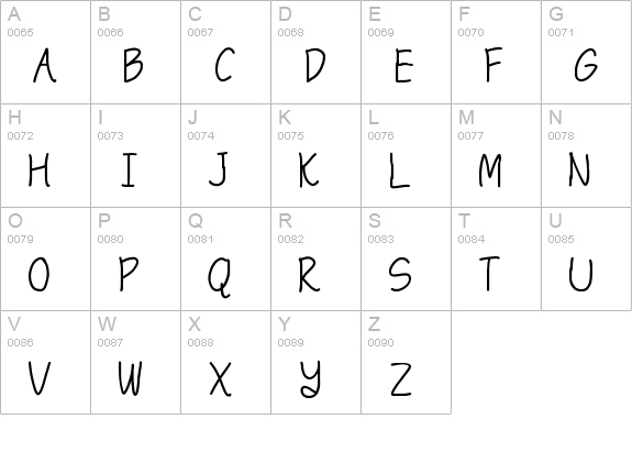 GarrklolsDumblyMadeFont uppercase A-Z preview