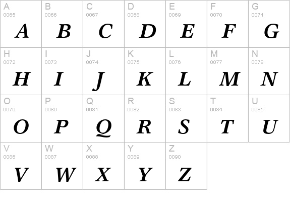 Garth Graphic Bold Italic uppercase A-Z preview