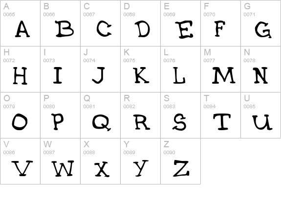 Garth Hand uppercase A-Z preview