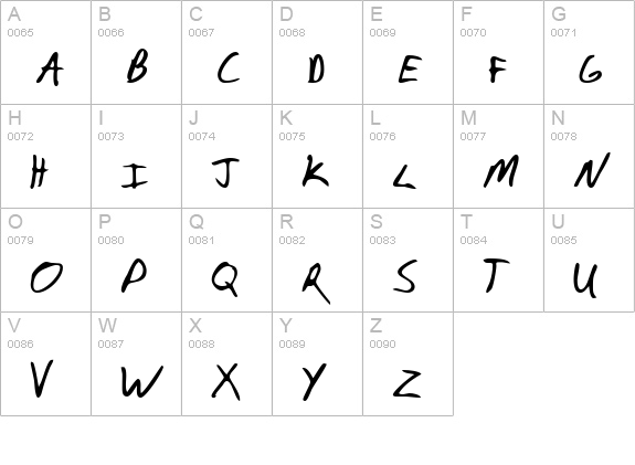 GarthsHand Regular uppercase A-Z preview