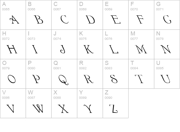 Garton Leftified Regular uppercase A-Z preview