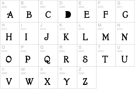 Garton Regular uppercase A-Z preview