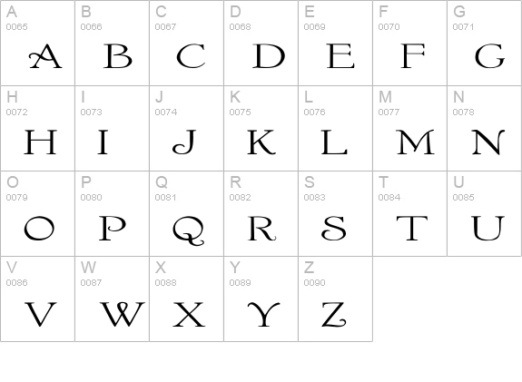 Garton Regular Ex uppercase A-Z preview