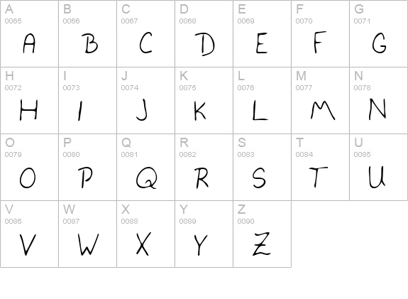 GarysHand Regular uppercase A-Z preview