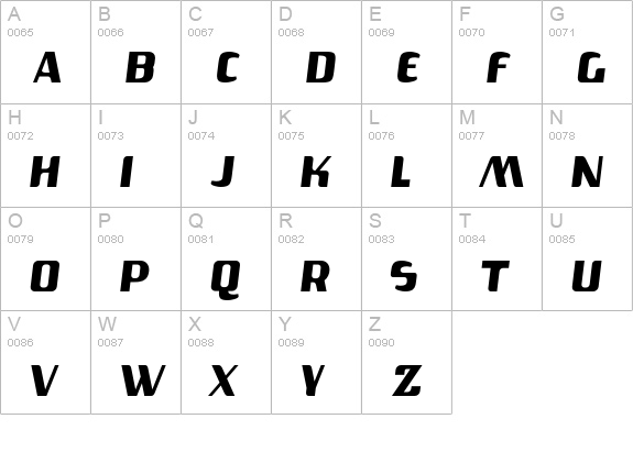 Gas uppercase A-Z preview