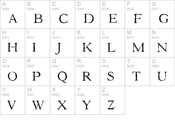 GascogneAntique-Light-Regular uppercase A-Z preview