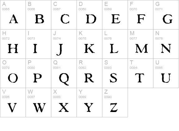 GascogneAntique-Medium-Regular uppercase A-Z preview