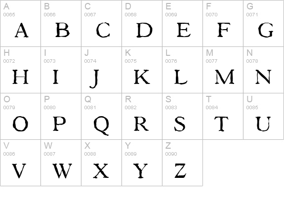 GascogneAntique-Regular uppercase A-Z preview
