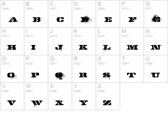 GASMASK uppercase A-Z preview