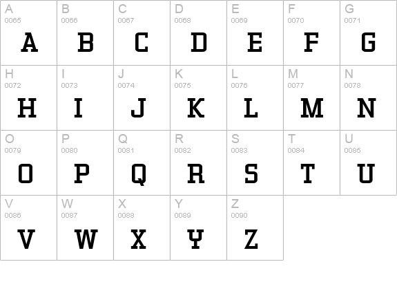 Gasoline Serif BTN uppercase A-Z preview